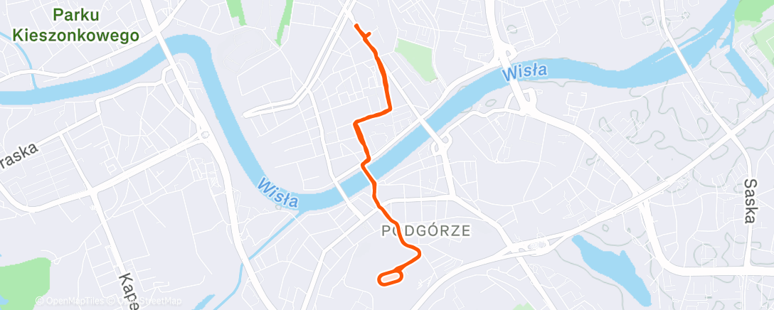 Map of the activity, Afternoon Run