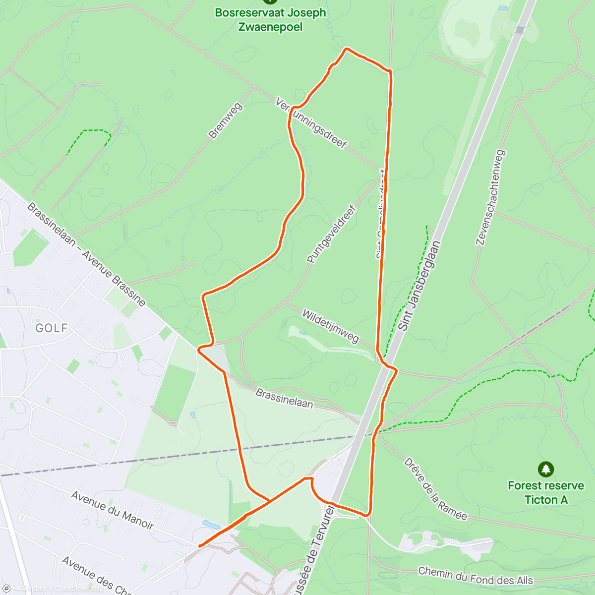Map of the activity, R037 Evening Run / N. Walking