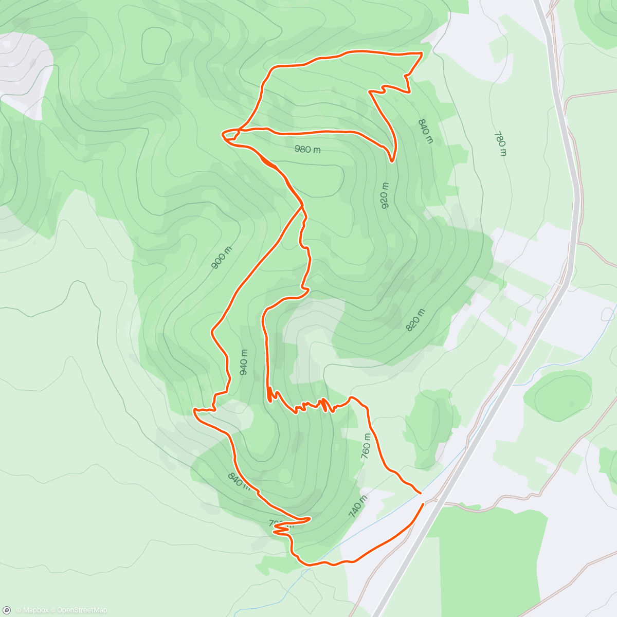 Карта физической активности (Carrera de montaña a la hora del almuerzo)