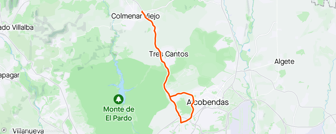 Map of the activity, Colmenar Viejo-Alcobendas