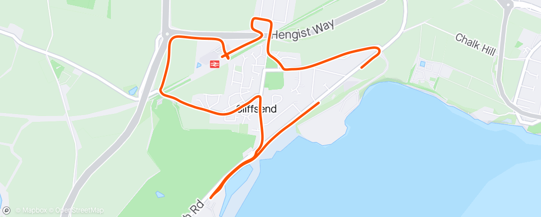 Mapa de la actividad, Evening Coasties run around Cliffsend