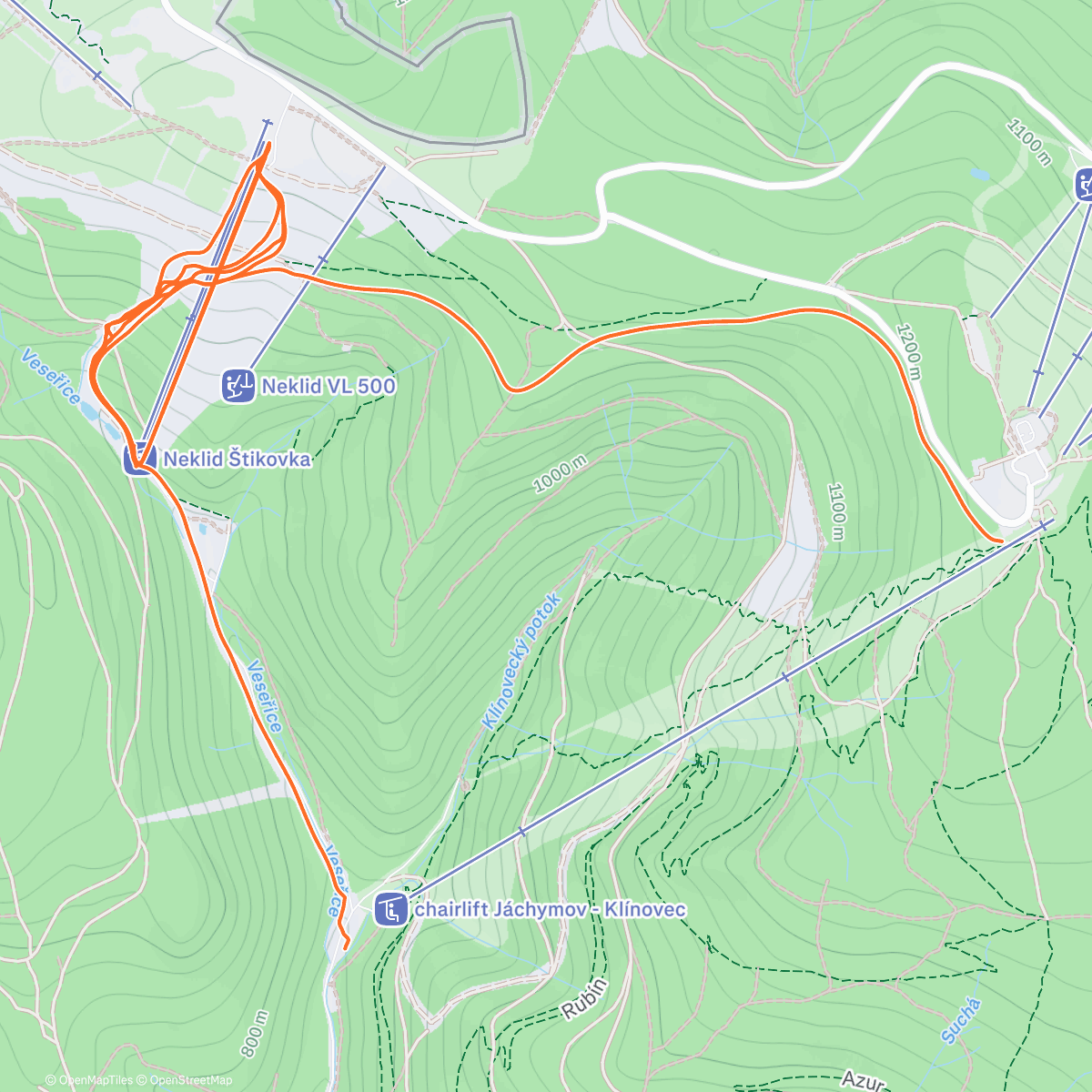 Map of the activity, Lunch Alpine Ski