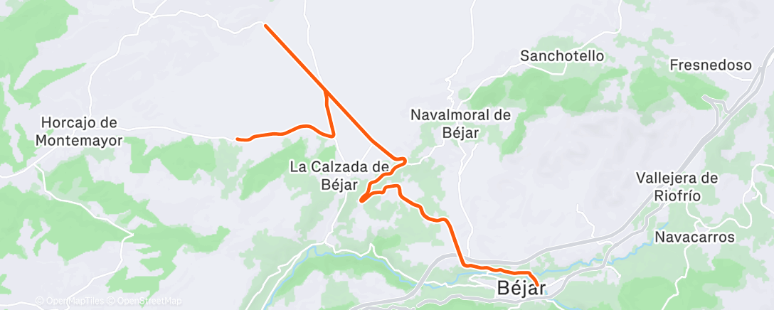 Map of the activity, Bicicleta a la hora del almuerzo