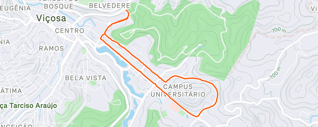 Map of the activity, Corrida matinal