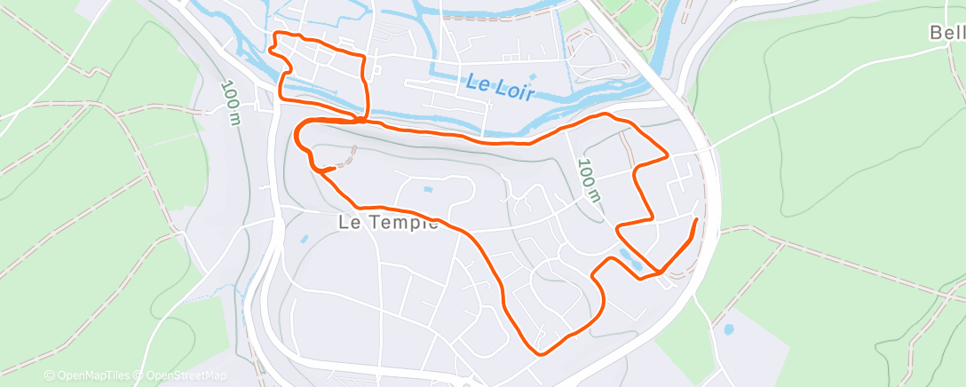 Map of the activity, Course à pied dans l'après-midi