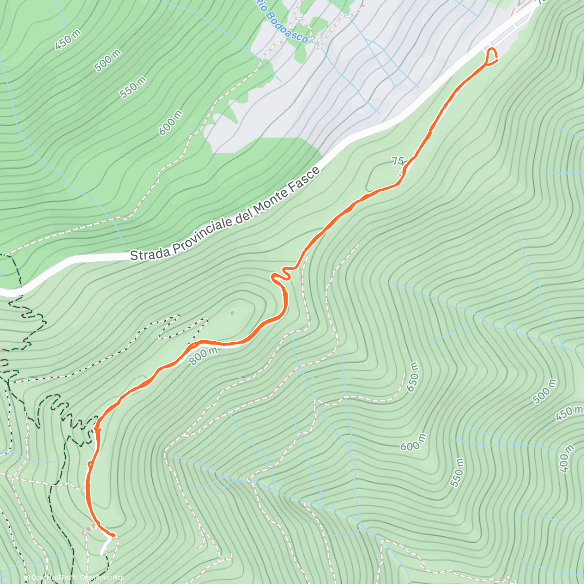 Map of the activity, Pipì al Monte Fasce