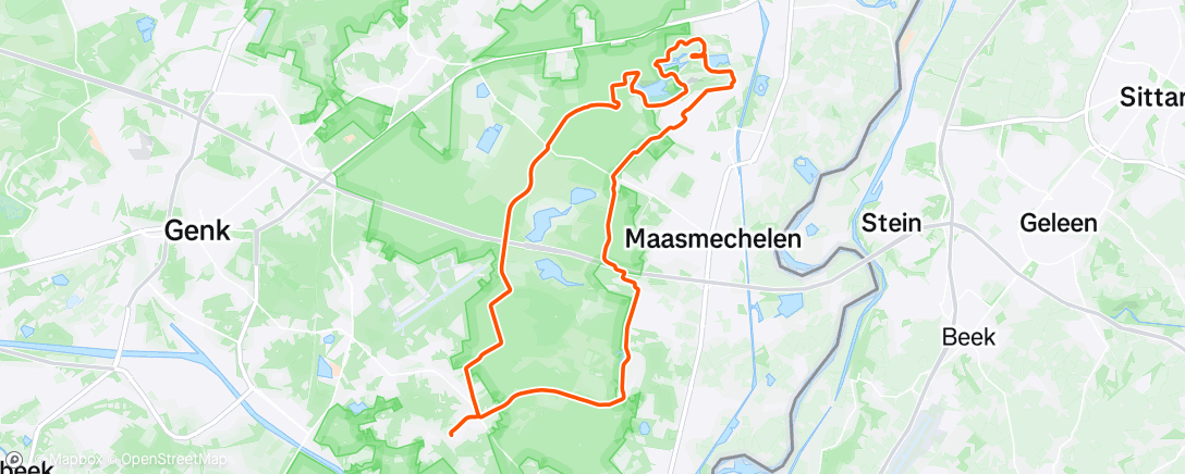 Map of the activity, Familie fietstocht