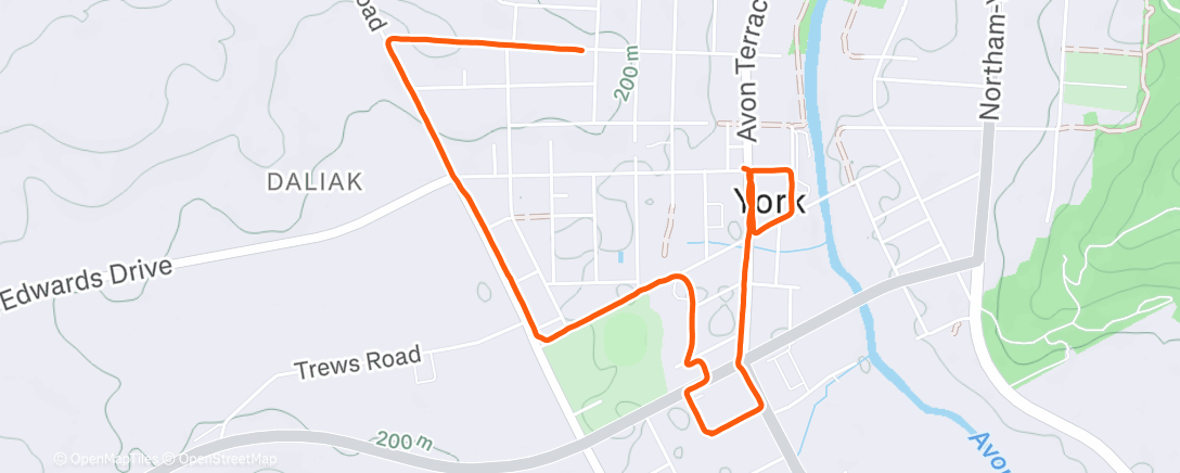 Map of the activity, Morning Run