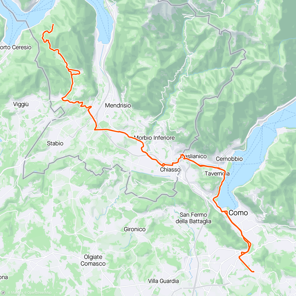 Map of the activity, Serpiano