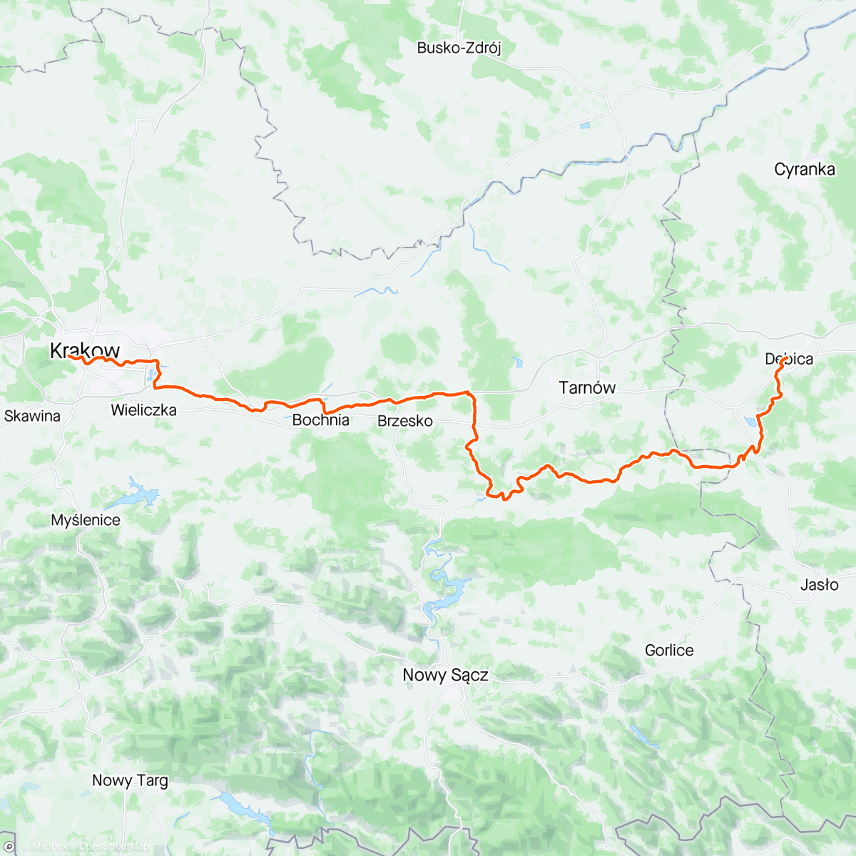 Map of the activity, Z Kormoranami do Dębicy 😎
