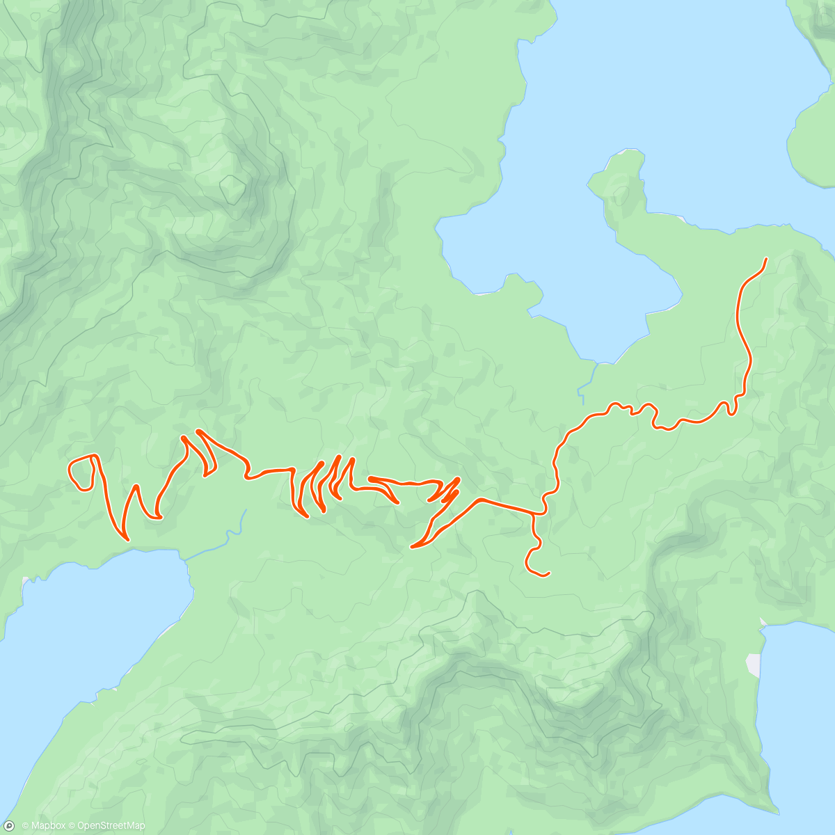 Mapa da atividade, Zwift - Road to Sky in Watopia