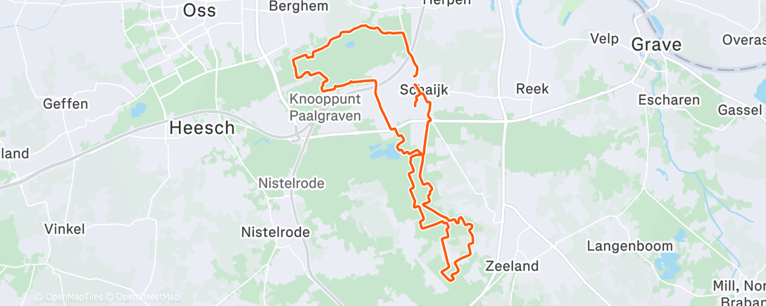 Map of the activity, MTB tocht achtertuin