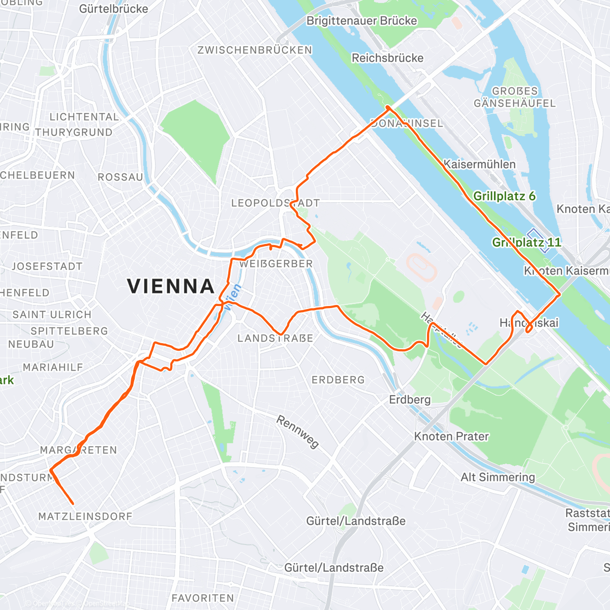 Map of the activity, Danube