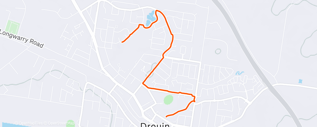 Map of the activity, Afternoon Run