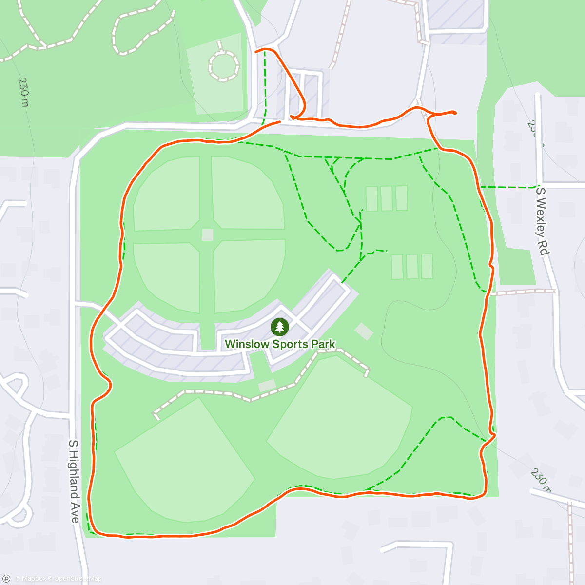Map of the activity, Evening Walk