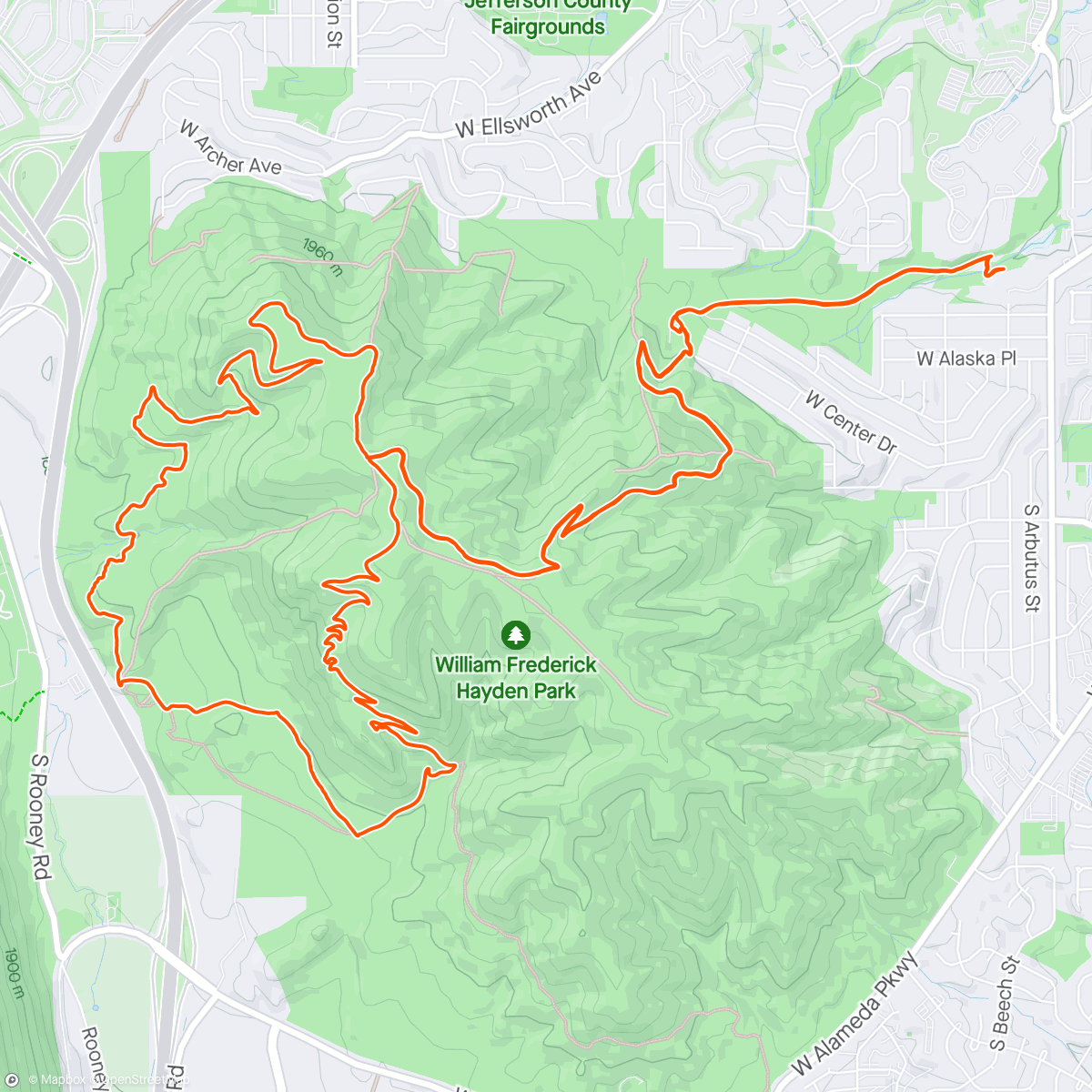 Map of the activity, Eclipsy Green Mtn escapade
