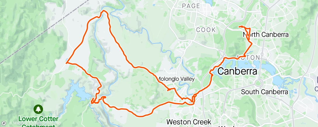 Map of the activity, Uriara crossing - Cotter dam