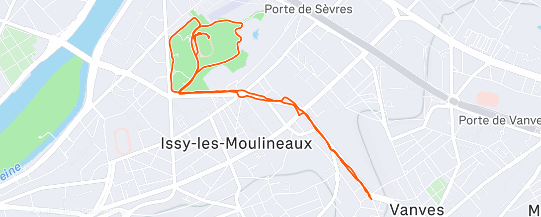 Map of the activity, Evening Run