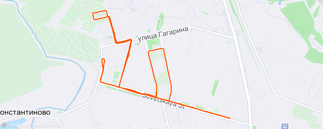 Map of the activity, Ночной забег