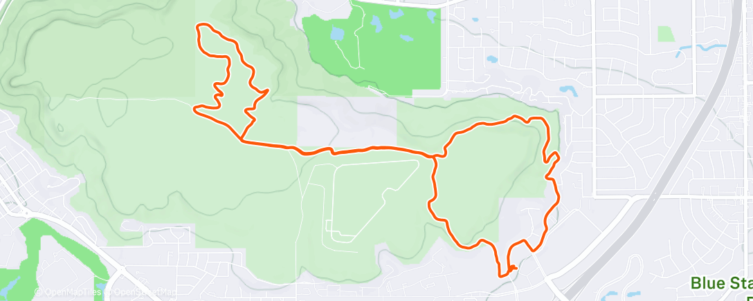 Map of the activity, Afternoon Run