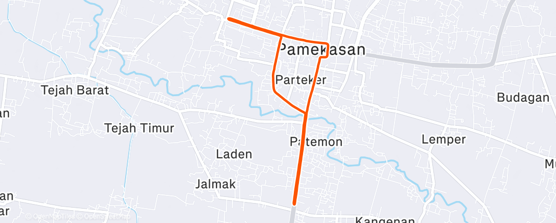 Map of the activity, Morning Run