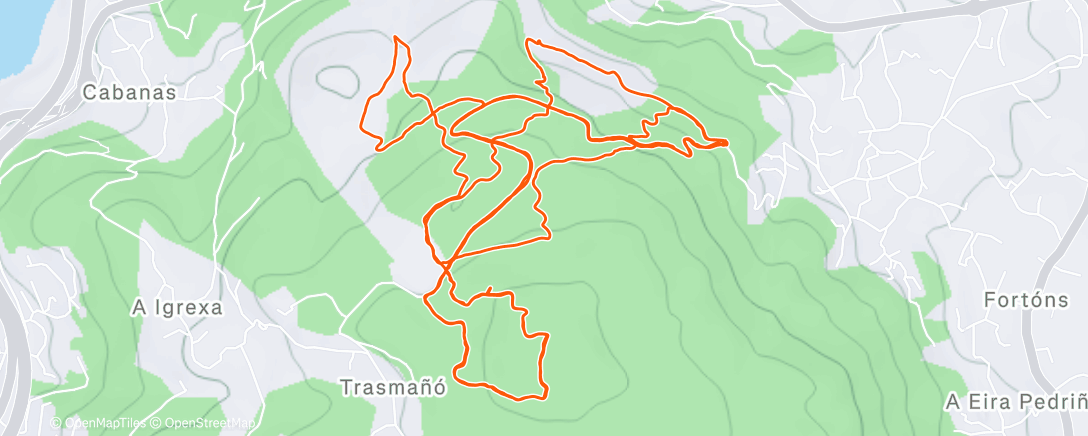 Map of the activity, Cedeira, pero Cedeira de Vigo