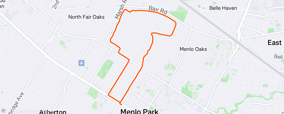 Map of the activity, Joyful run