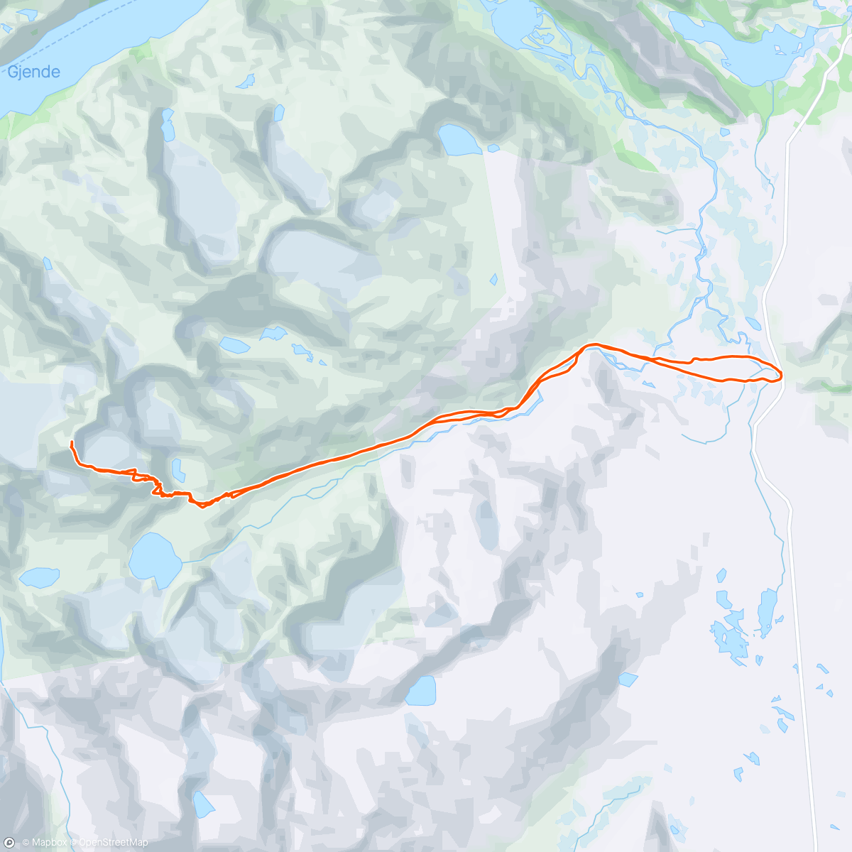 Map of the activity, Vinterbestigning av Austre Leirungstind 2288 moh.