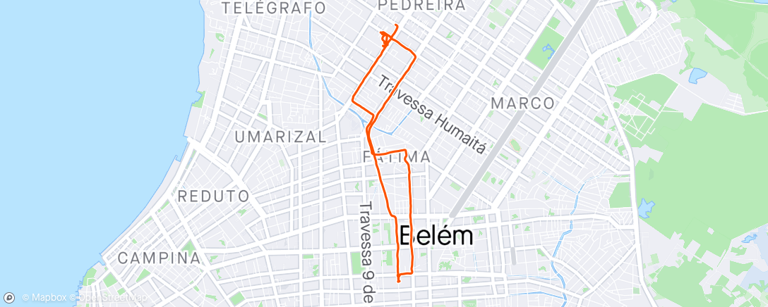 Map of the activity, Pedalada vespertina