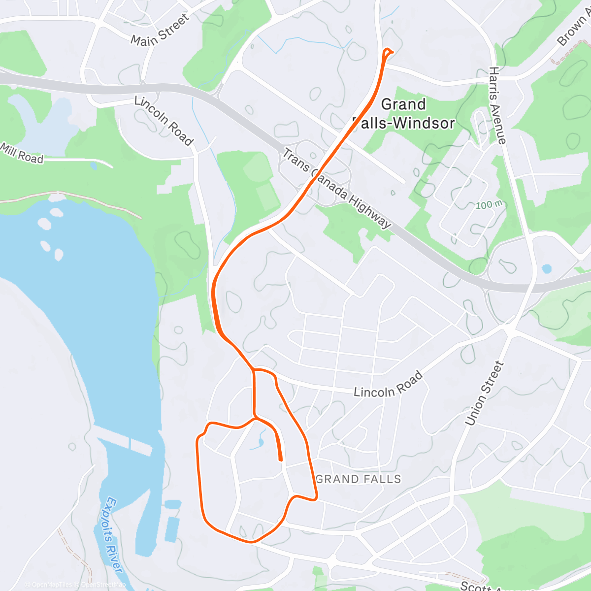 Map of the activity, Course à pied dans l'après-midi