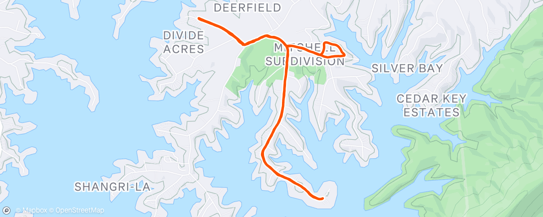 Map of the activity, Afternoon Run