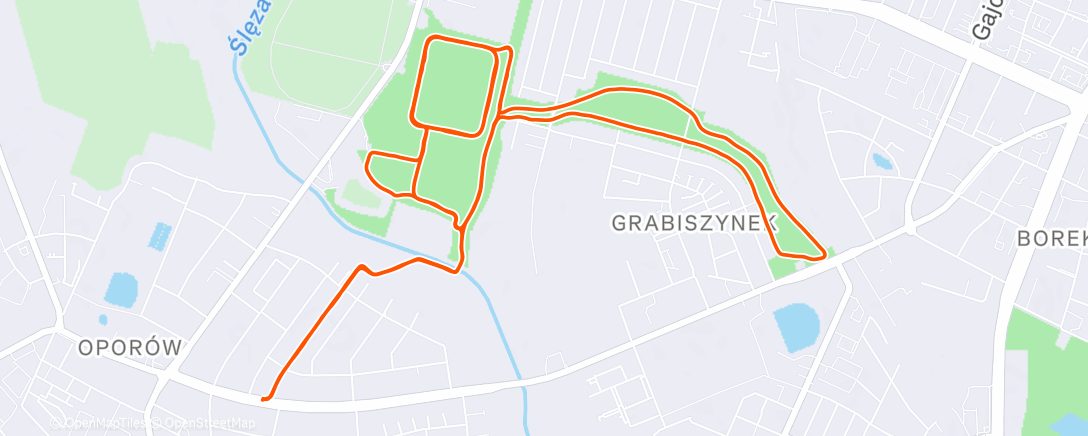Map of the activity, Afternoon Run