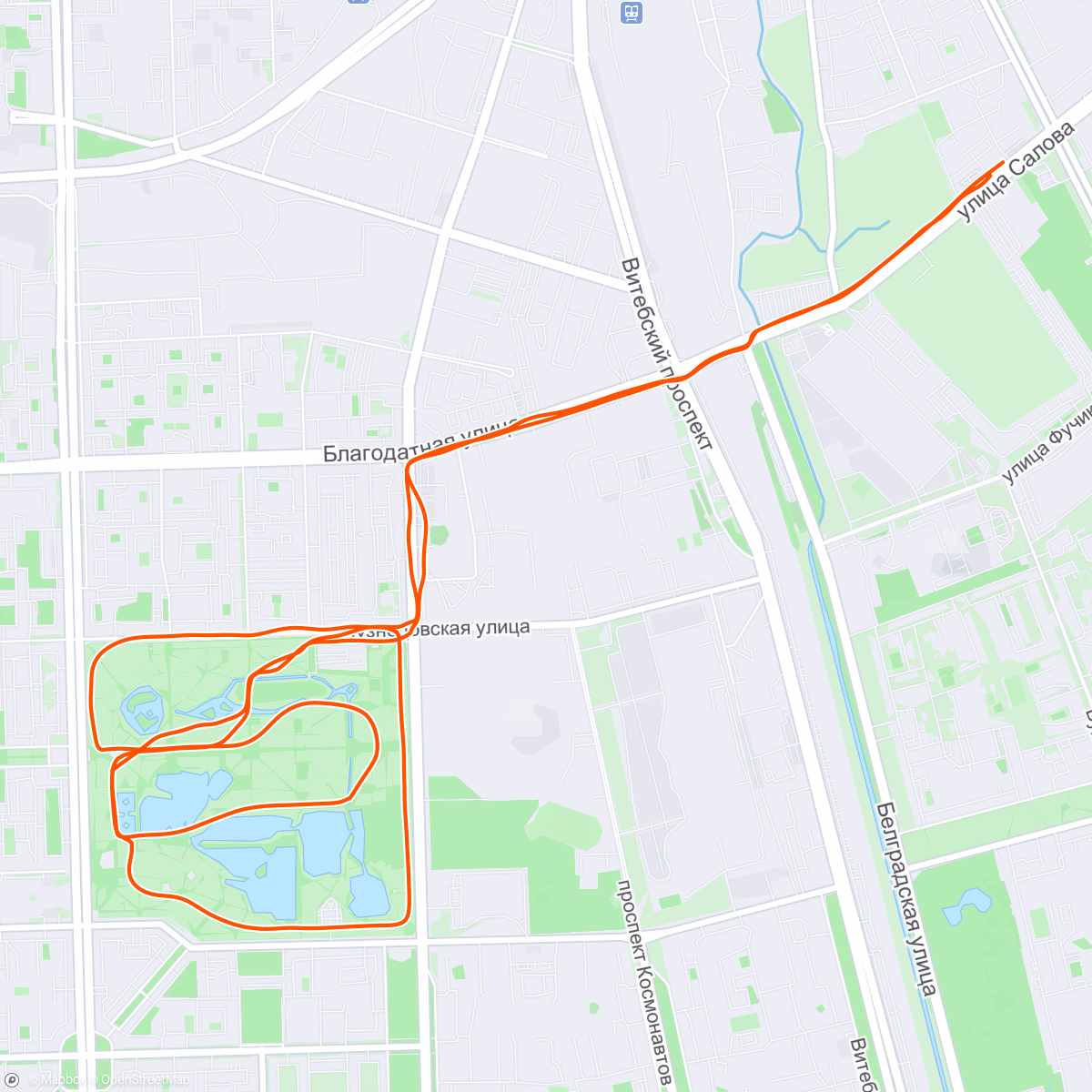 Map of the activity, Питерские 5 вёрст