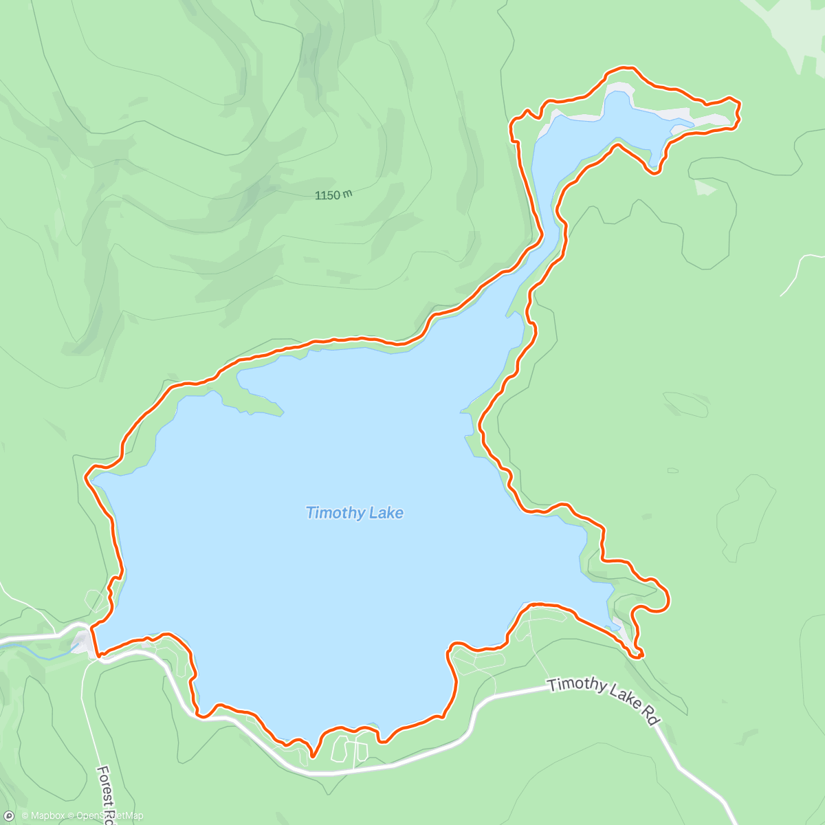 Map of the activity, Timothy Lake Circumnav