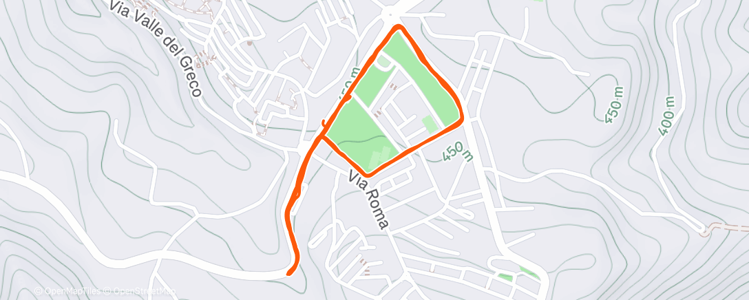 Map of the activity, Corsa serale