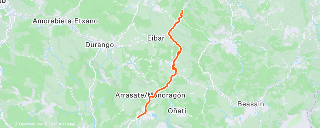 Map of the activity, Bicicleta a la hora del almuerzo