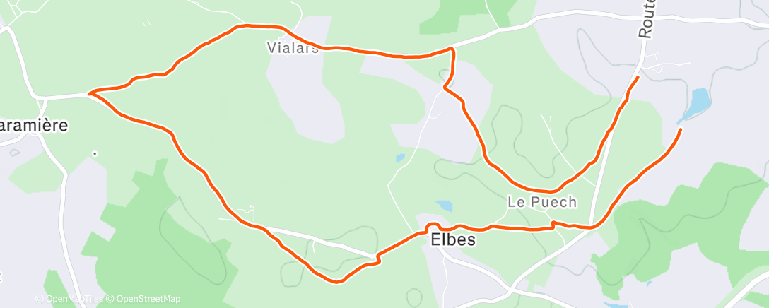 Map of the activity, Course à pied givrée