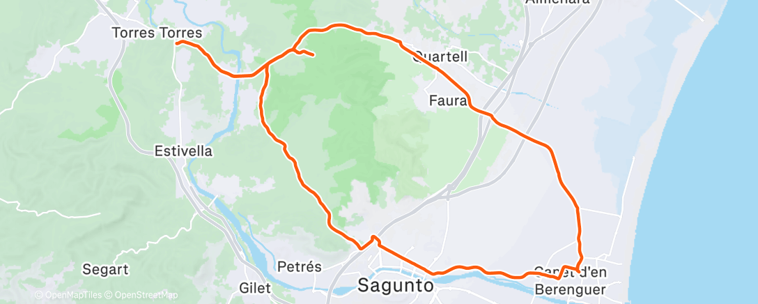 Map of the activity, Bicicleta por la mañana