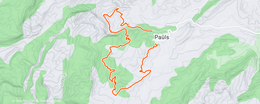 Map of the activity, Morning Trail Run
