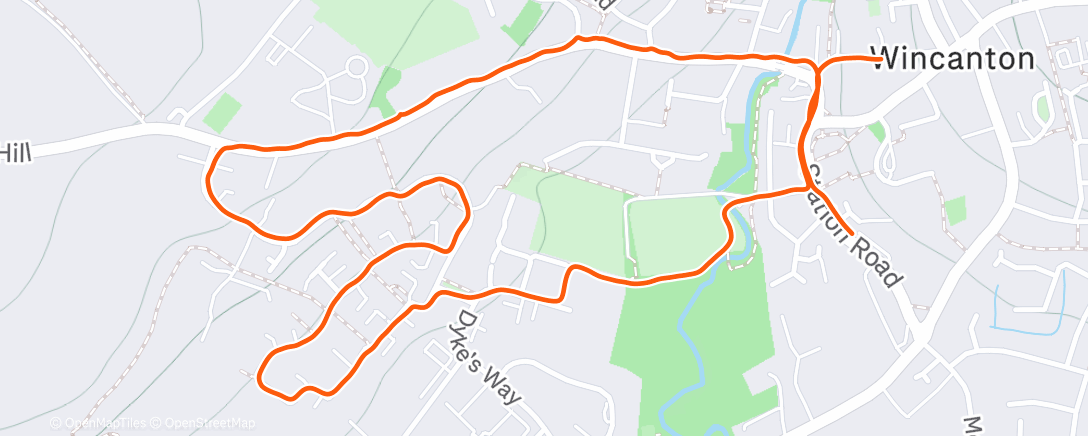 Map of the activity, Evening Run