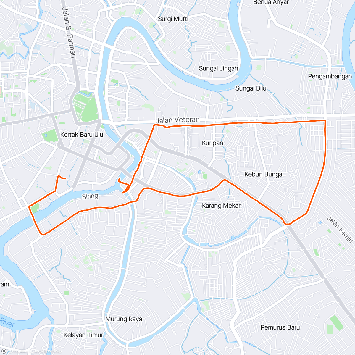 Map of the activity, Senen Morning Run