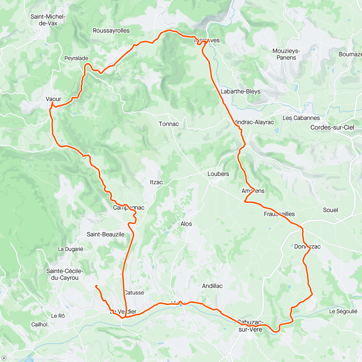 Map of the activity, Velo de route après-midi
