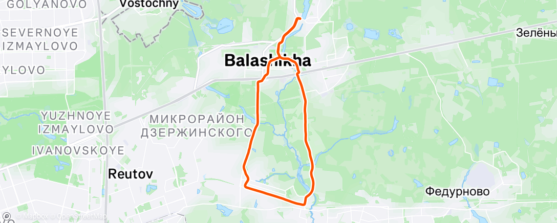 Map of the activity, Morning Run