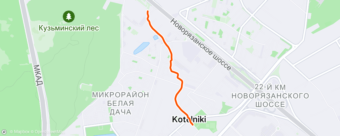 Map of the activity, Дневная прогулка