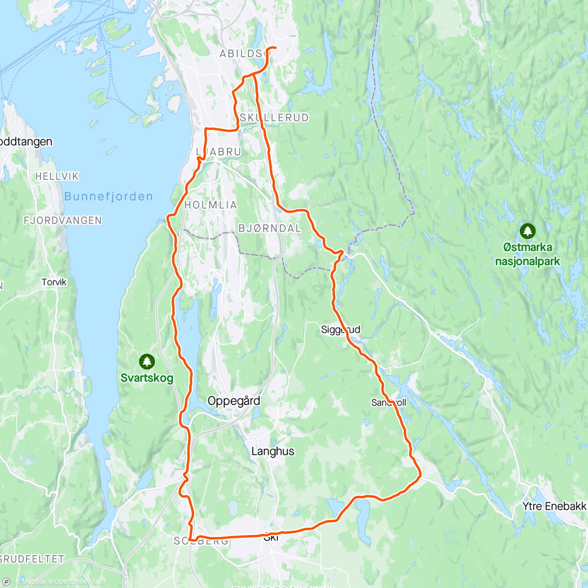 Map of the activity, På hjul med Jørgen Tveita s08e01