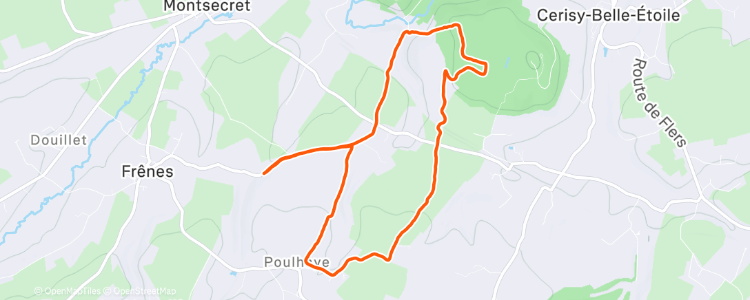 Map of the activity, Trail le midi