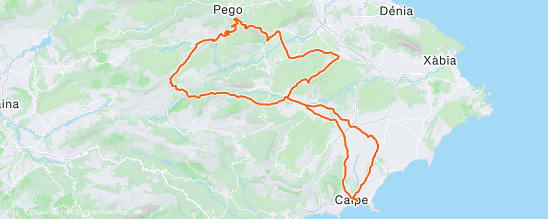 Map of the activity, Calpe #3 Endurance sous la pluie 🌧️