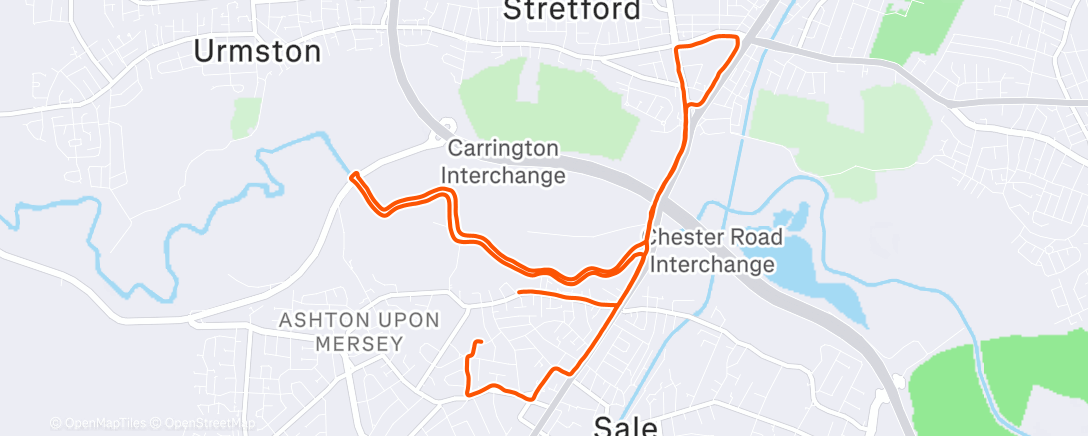 Map of the activity, Afternoon Run