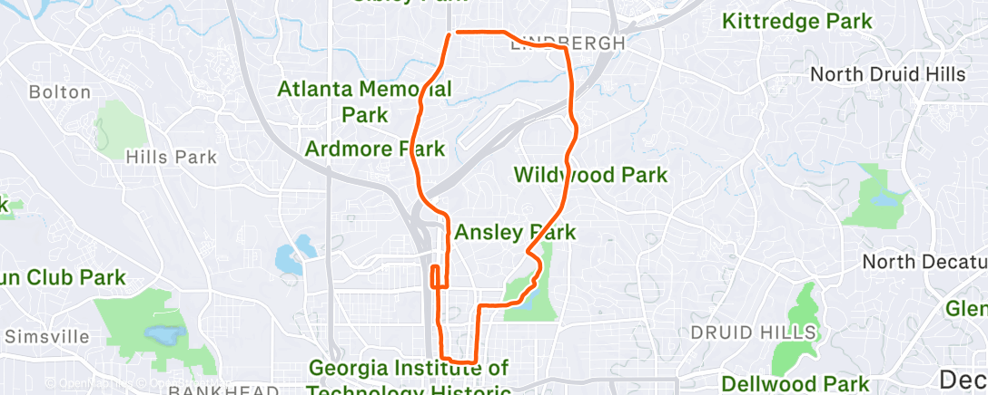 Карта физической активности (Evening Run)