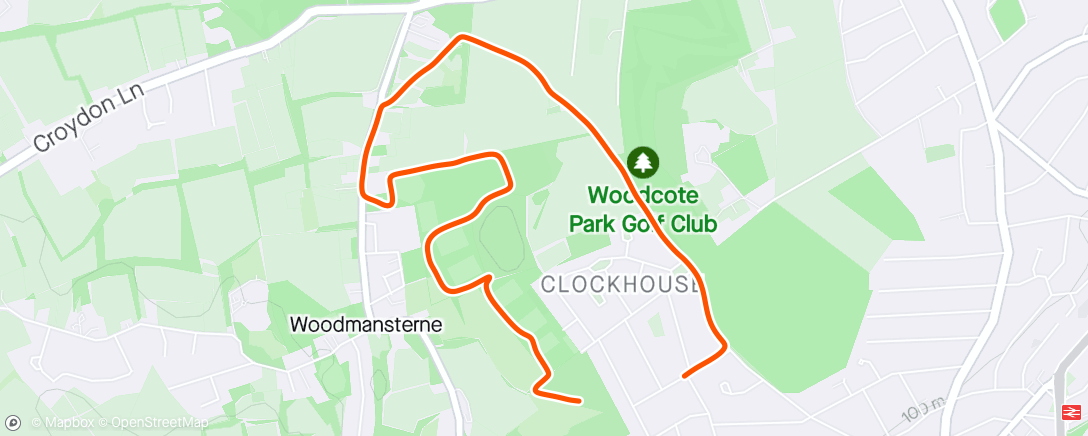 Map of the activity, Woodcote 5k #103 + 🐕‍🦺